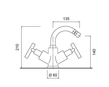 G4 - F7759A - Countertop 1 hole bidet tap with swivel spout by Rubinetteria Giulini - view 3